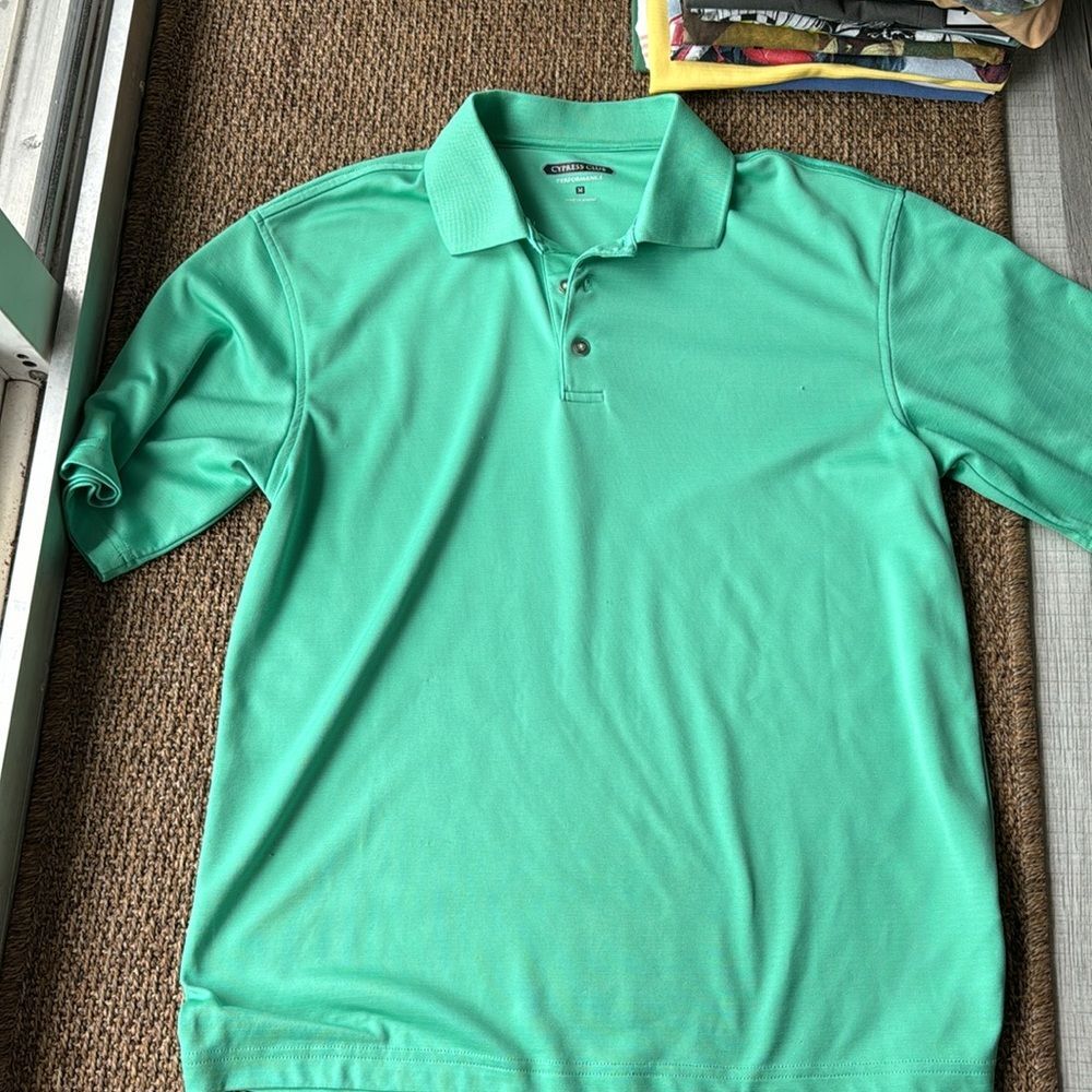 Seafoam green cyprus club preformance golf shirt polo tee